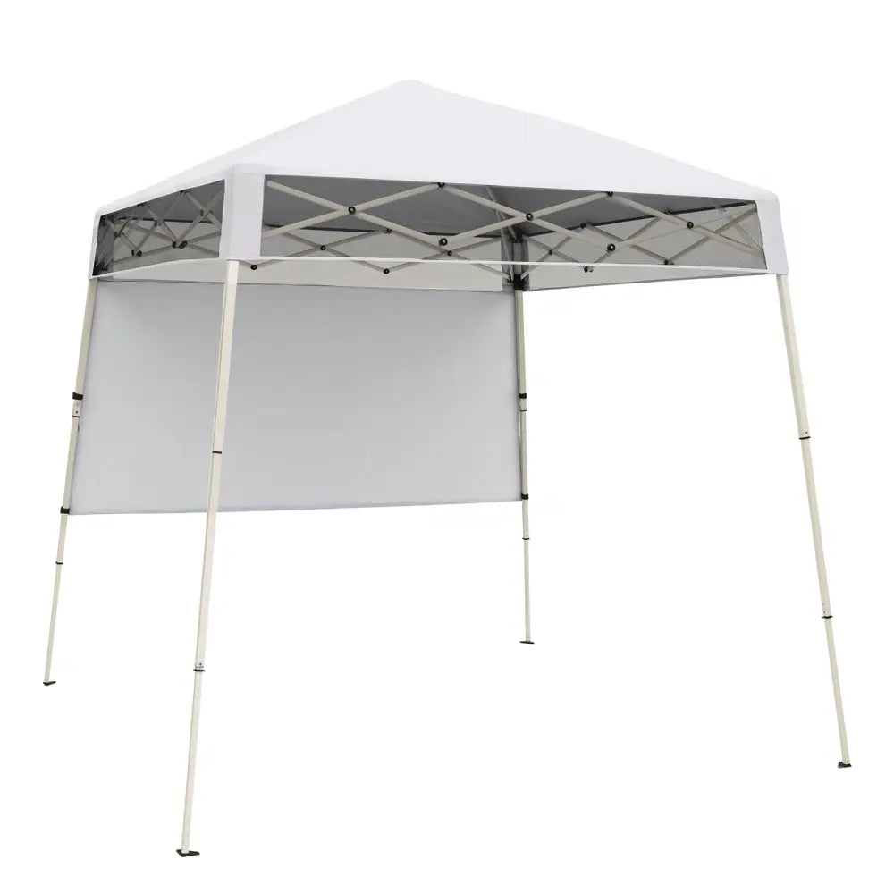 7 x 7 FT Pop-Up Canopy Tent with 1 Push Center Lock for Sports Picnic Camping-White - White - Canopies