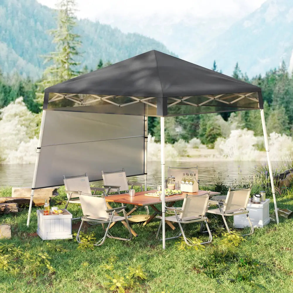 7 x 7 FT Pop-Up Canopy Tent with 1 Push Center Lock for Sports Picnic Camping-Gray - Gray - Canopies