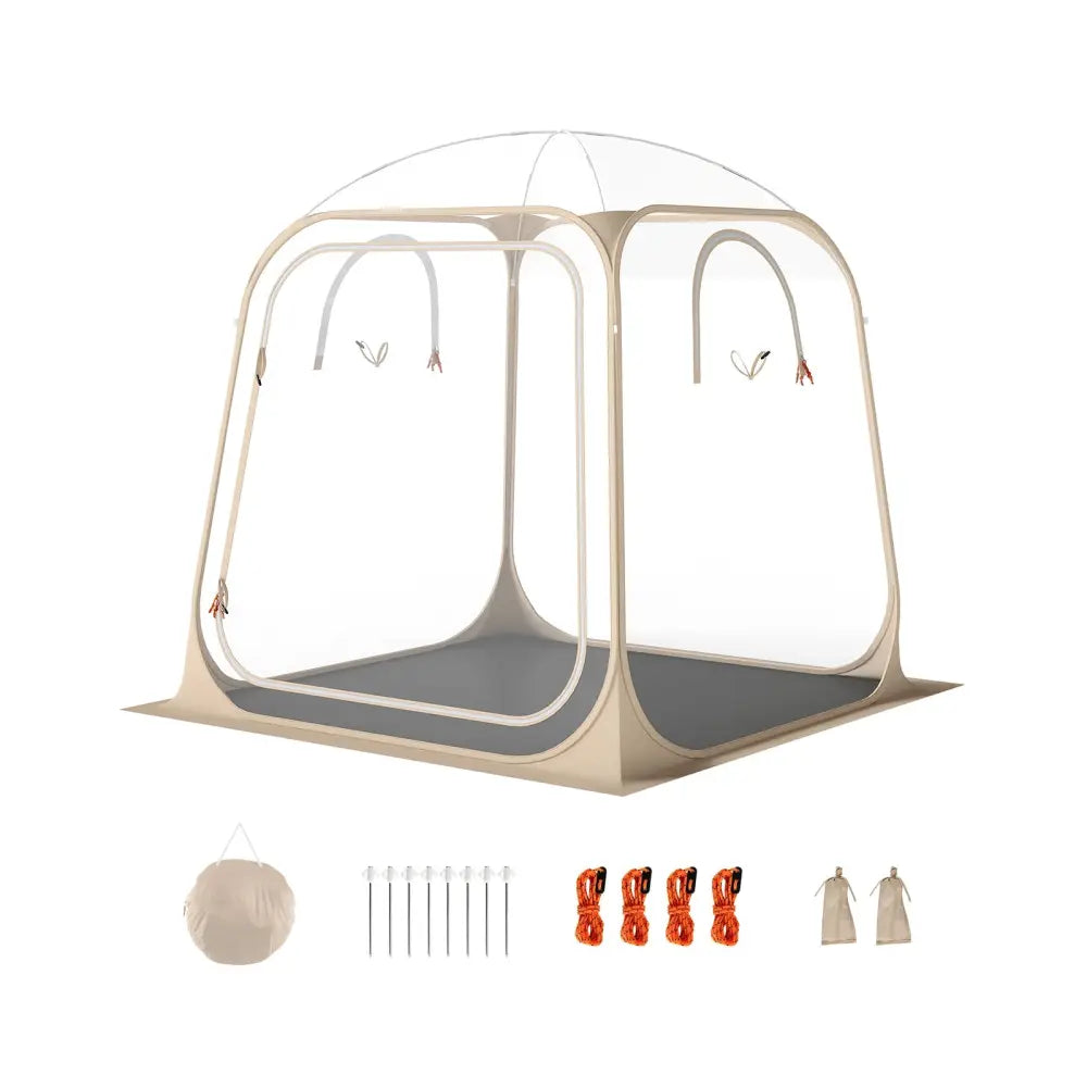 7 x 7 FT Pop Up Sports Tent Clear Bubble Tent All-Weather Waterproof Pod with Sealed Floor - Tents