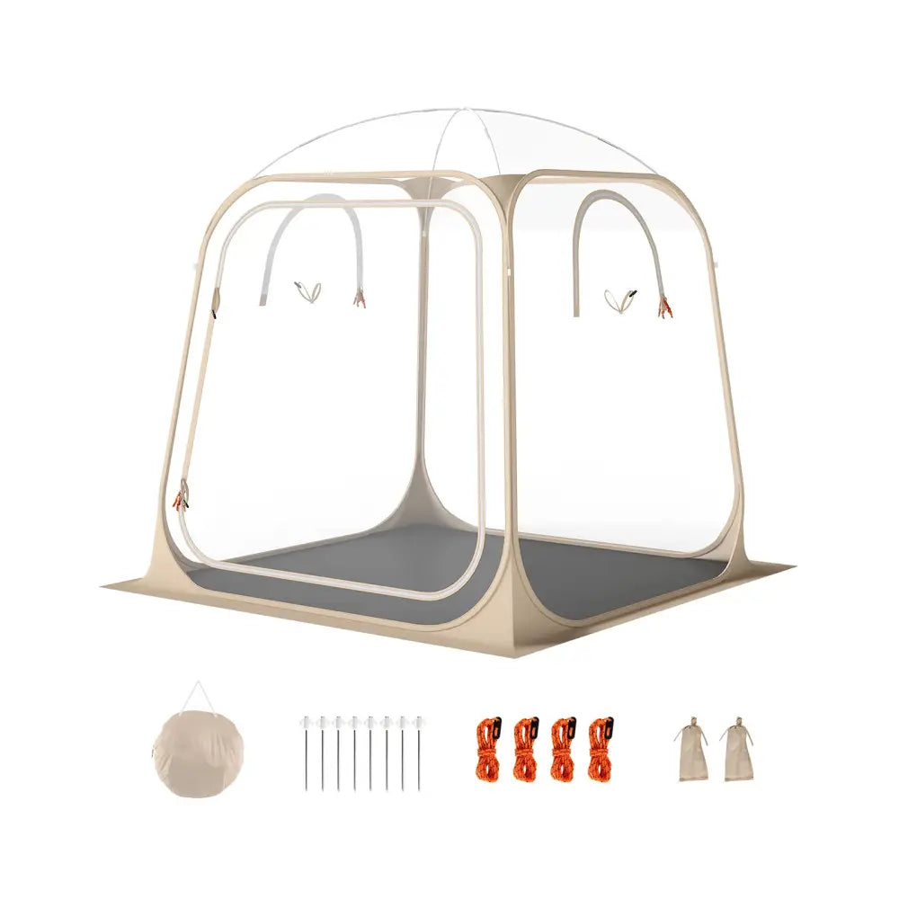 7 x 7 FT Pop Up Sports Tent Clear Bubble Tent All-Weather Waterproof Pod with Sealed Floor - Tents