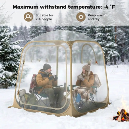 7 x 7 FT Pop Up Sports Tent Clear Bubble Tent All-Weather Waterproof Pod with Sealed Floor - Tents