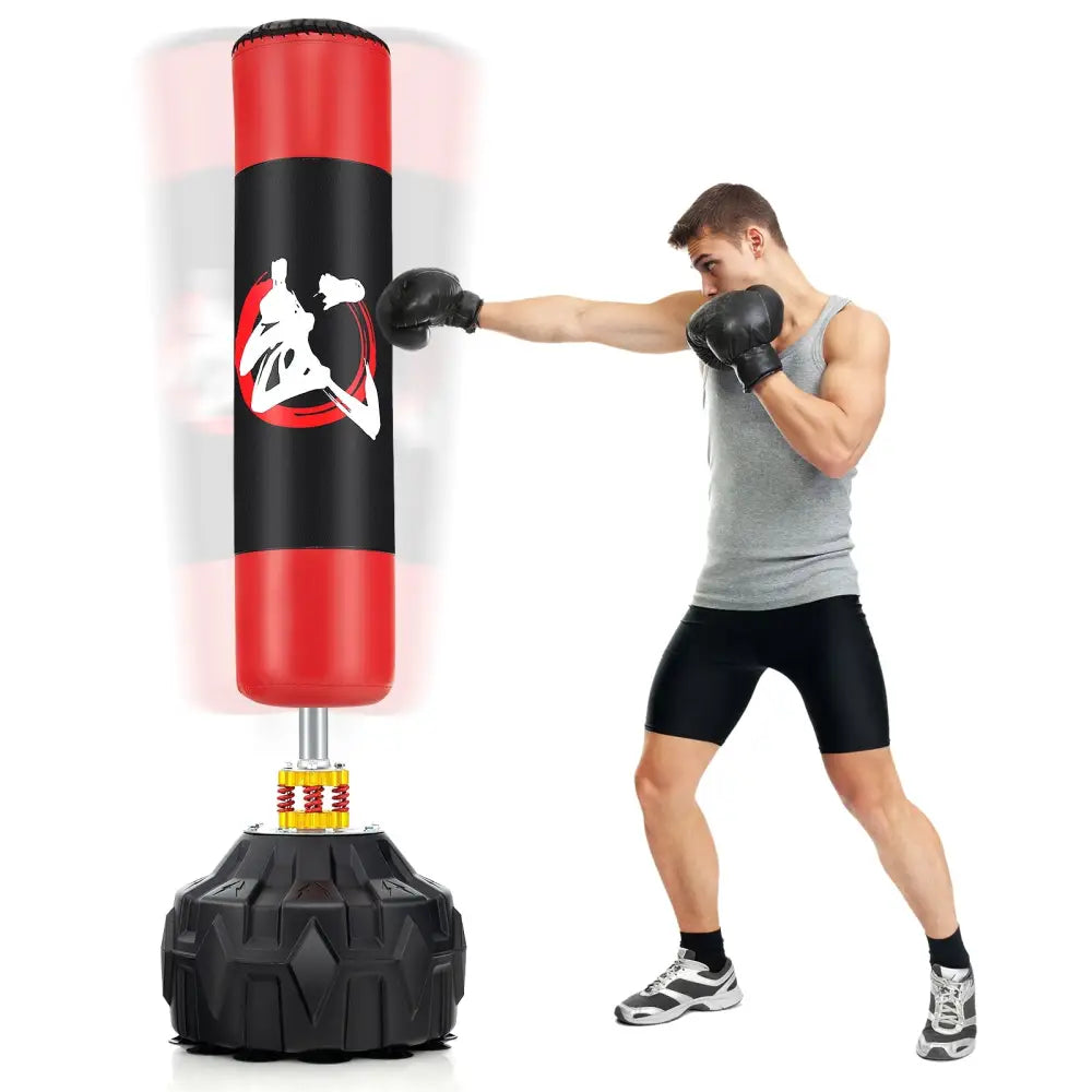 70 Inch Freestanding Punching Bag with Fillable Base 12 Suction Cups and Shock Absorbers - Boxing & Martial Arts