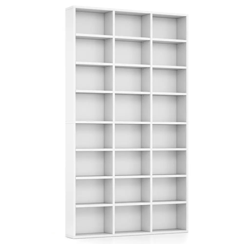 70 Inch Tall Bookshelf 24 Cube Storage Organizer with Adjustable Shelves - White - Bookcases