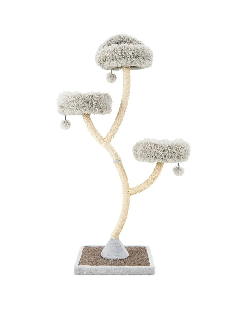 70 Inch Tall Cat Tree 4-Layer Cat Tower with 3 Perches and Dangling Balls-Gray - Gray - Cat Trees Condos & Scratchers