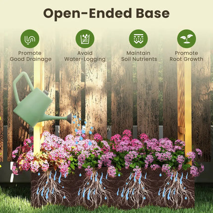 70 Inch Wooden Raised Garden Bed with Lattice Trellis-Natural - Natural - Raised Garden Beds