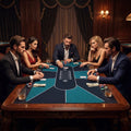 70 x 35 Inch Poker Table Top with Water-repellent Surface for 10-Player-Green - Green - Game Room