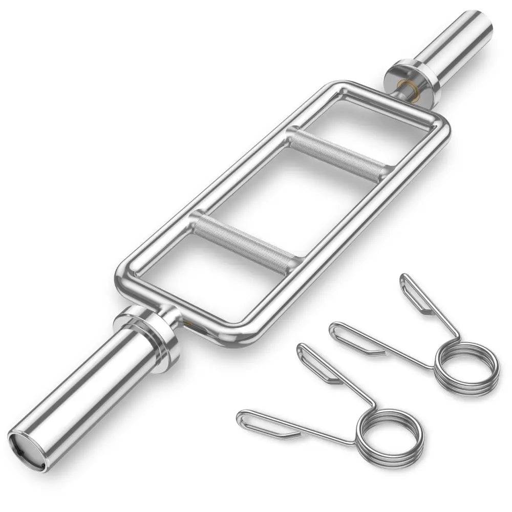 700 LBS Olympic Triceps Bar with Knurled Handles for Squats Deadlifts Shrugs - Silver - Weights Accessories