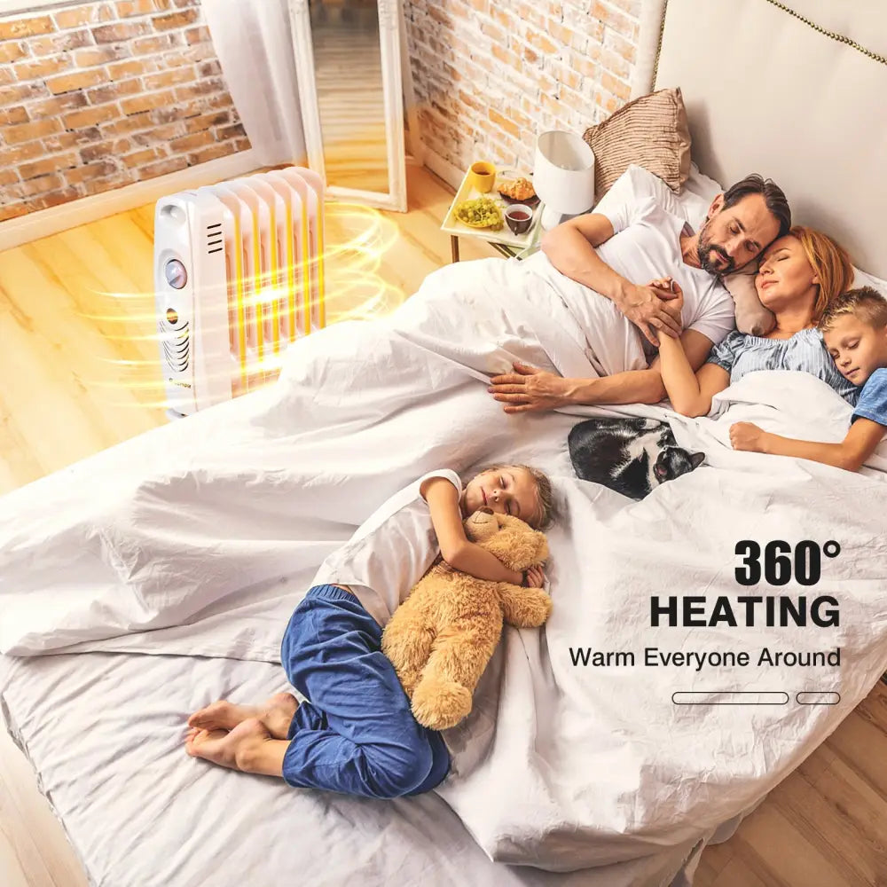 700 W Portable Mini Electric Oil-Filled Radiator Heater - White - Space Heaters
