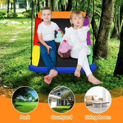 700lb Giant 60 Inch Platform Tree Swing for Kids and Adults-Multicolor - Multicolor - Swing & Playsets