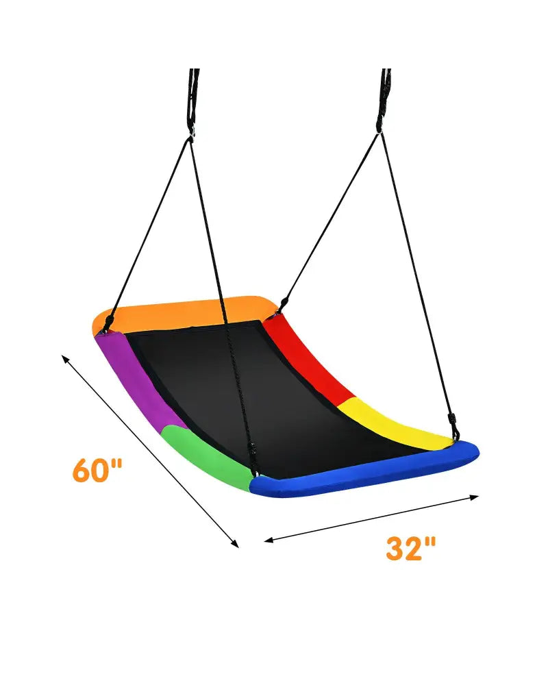700lb Giant 60 Inch Platform Tree Swing for Kids and Adults-Multicolor - Multicolor - Swing & Playsets
