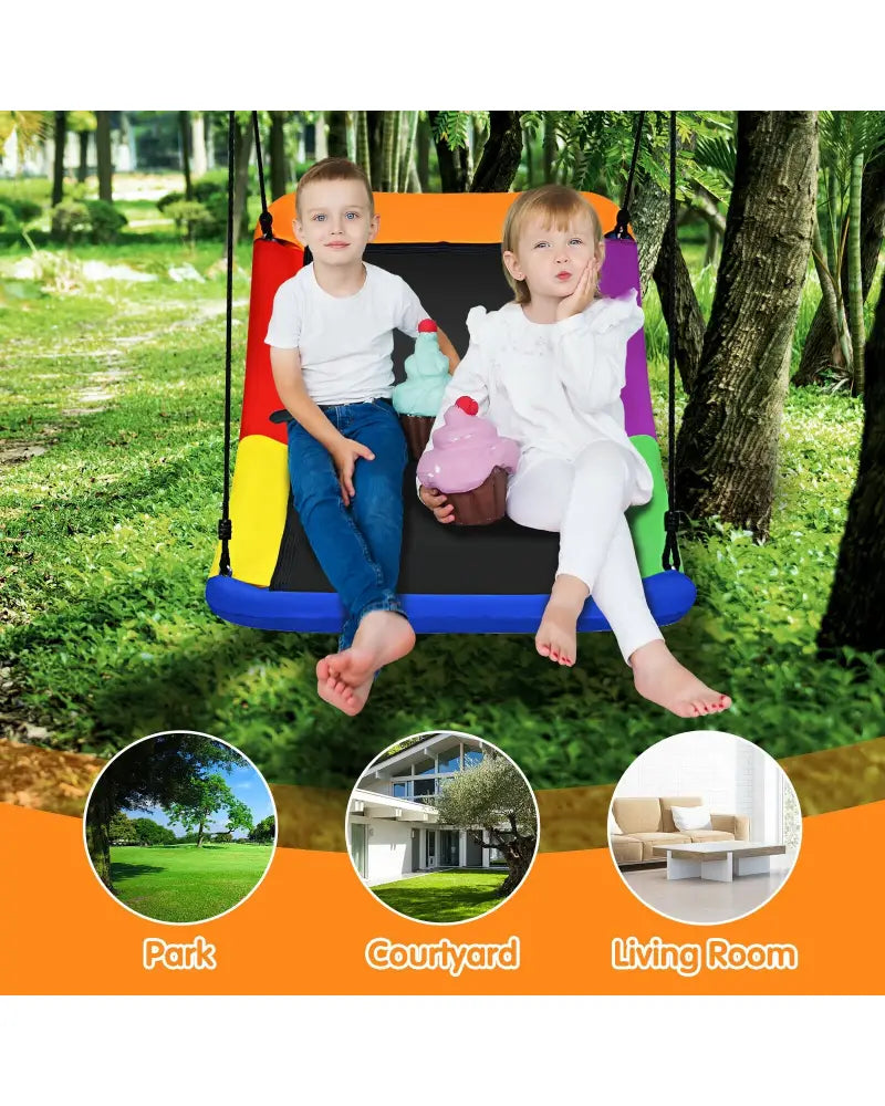 700lb Giant 60 Inch Platform Tree Swing for Kids and Adults-Multicolor - Multicolor - Swing & Playsets