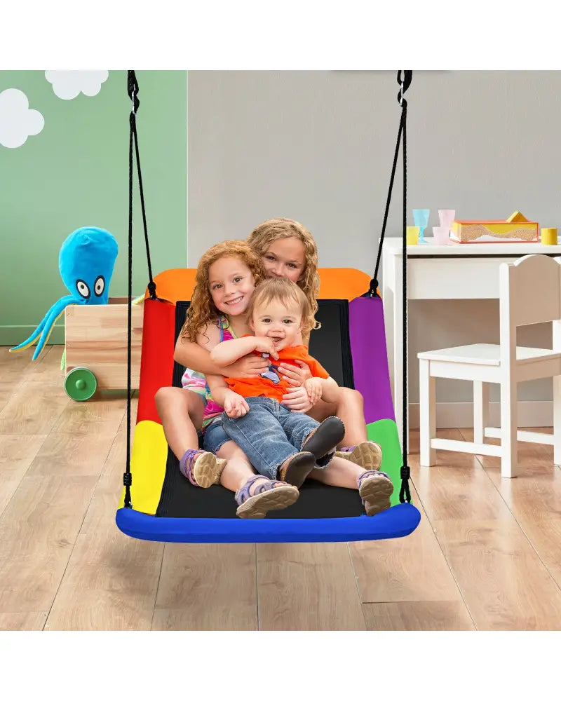 700lb Giant 60 Inch Platform Tree Swing for Kids and Adults-Multicolor - Multicolor - Swing & Playsets