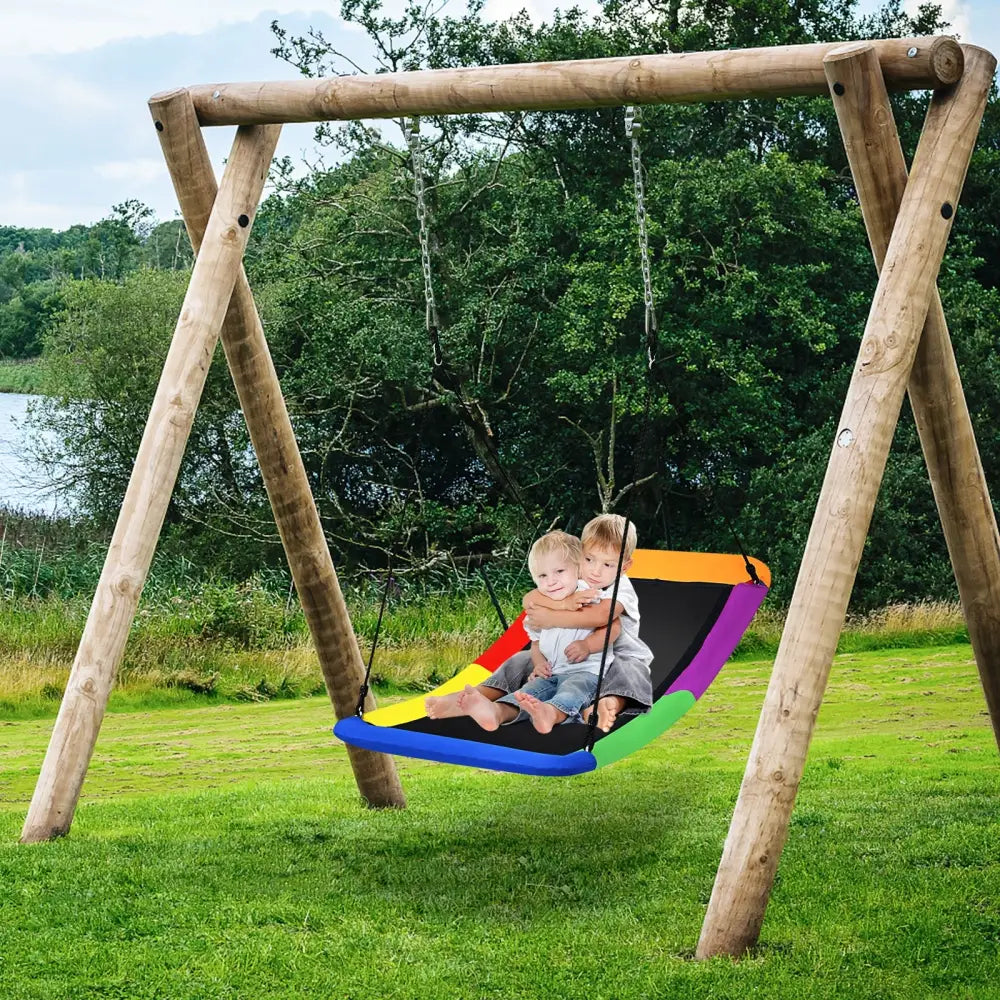 700lb Giant 60 Inch Platform Tree Swing for Kids and Adults-Multicolor - Multicolor - Swing & Playsets