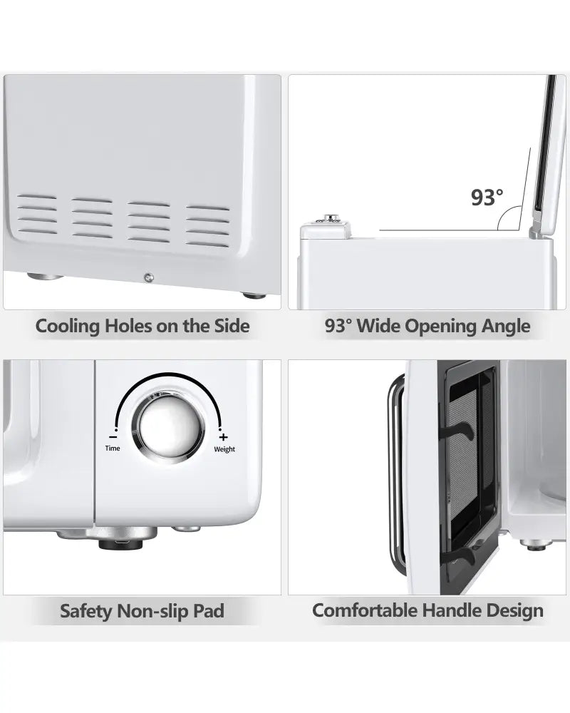 700W Retro Countertop Microwave Oven with 5 Micro Power and Auto Cooking Function-White - White - Toaster Ovens