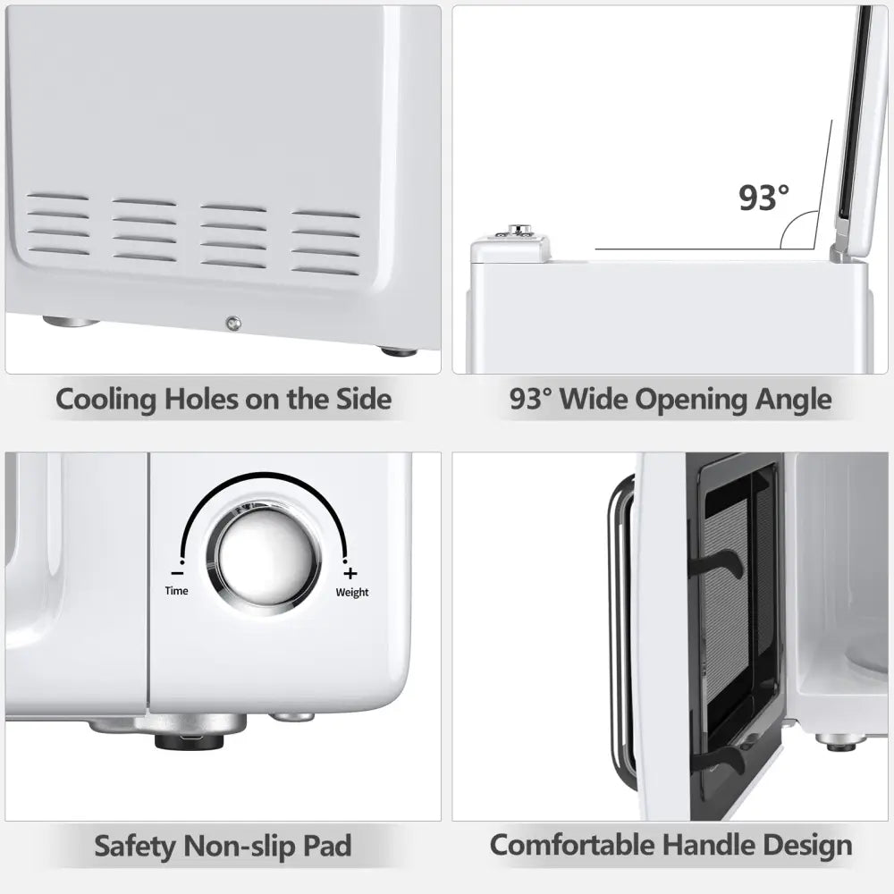 700W Retro Countertop Microwave Oven with 5 Micro Power and Auto Cooking Function-White - White - Toaster Ovens