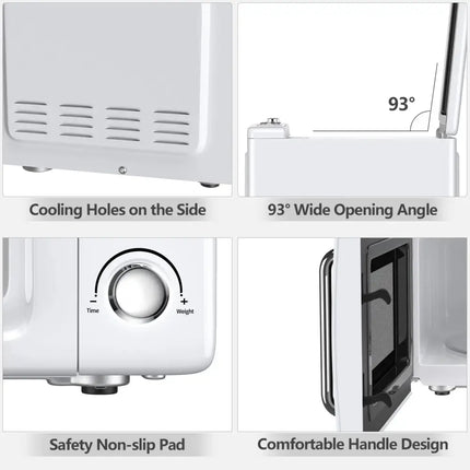 700W Retro Countertop Microwave Oven with 5 Micro Power and Auto Cooking Function-White Costway