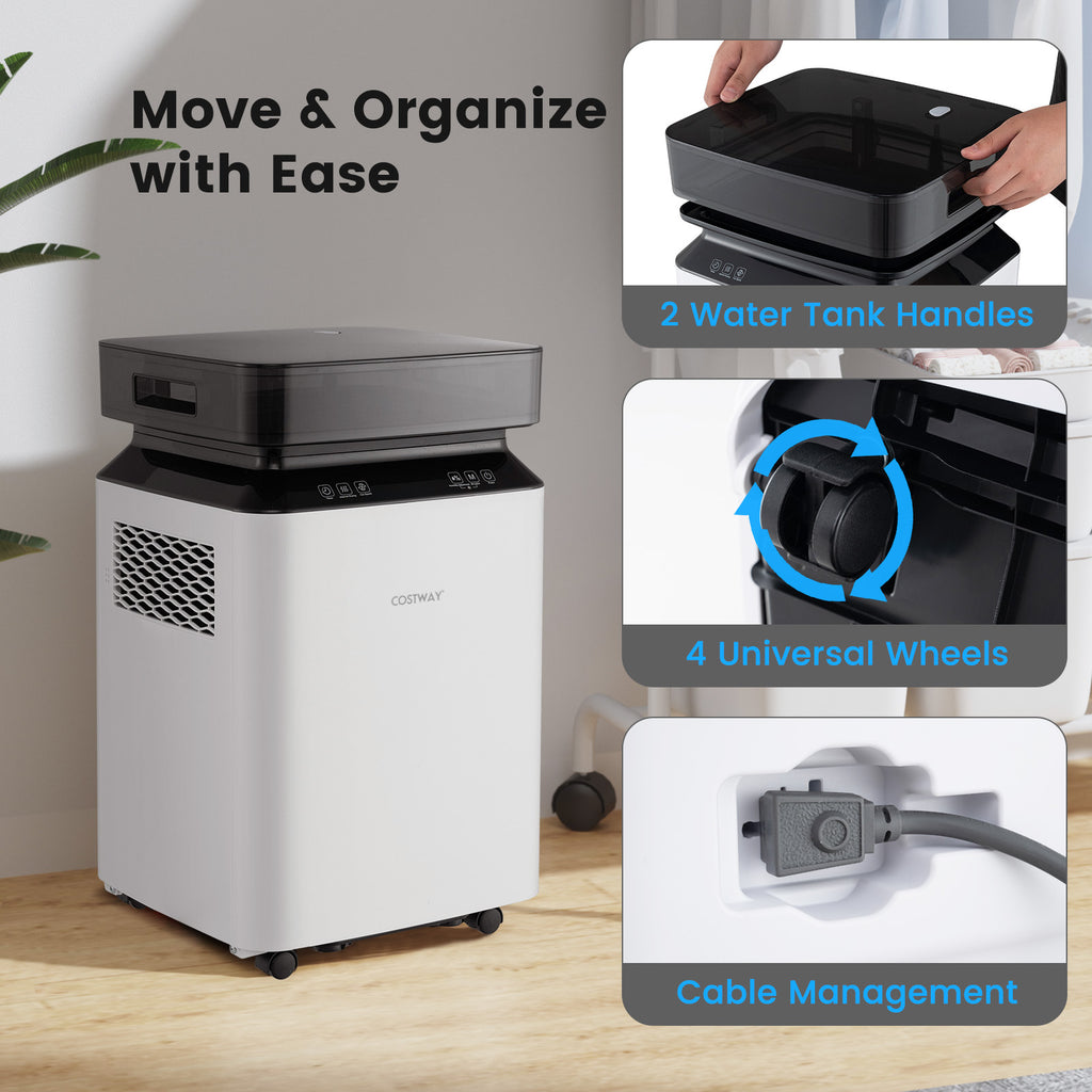 70/90 Pint 4500/6000 Sq. Ft Dehumidifier with Continuous and Auto Mode-70 Pints