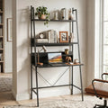 71€ High Freestanding Laptop Desk with Open Shelves for Living Room Bedroom Study-Black - Black - Laptop Tables &