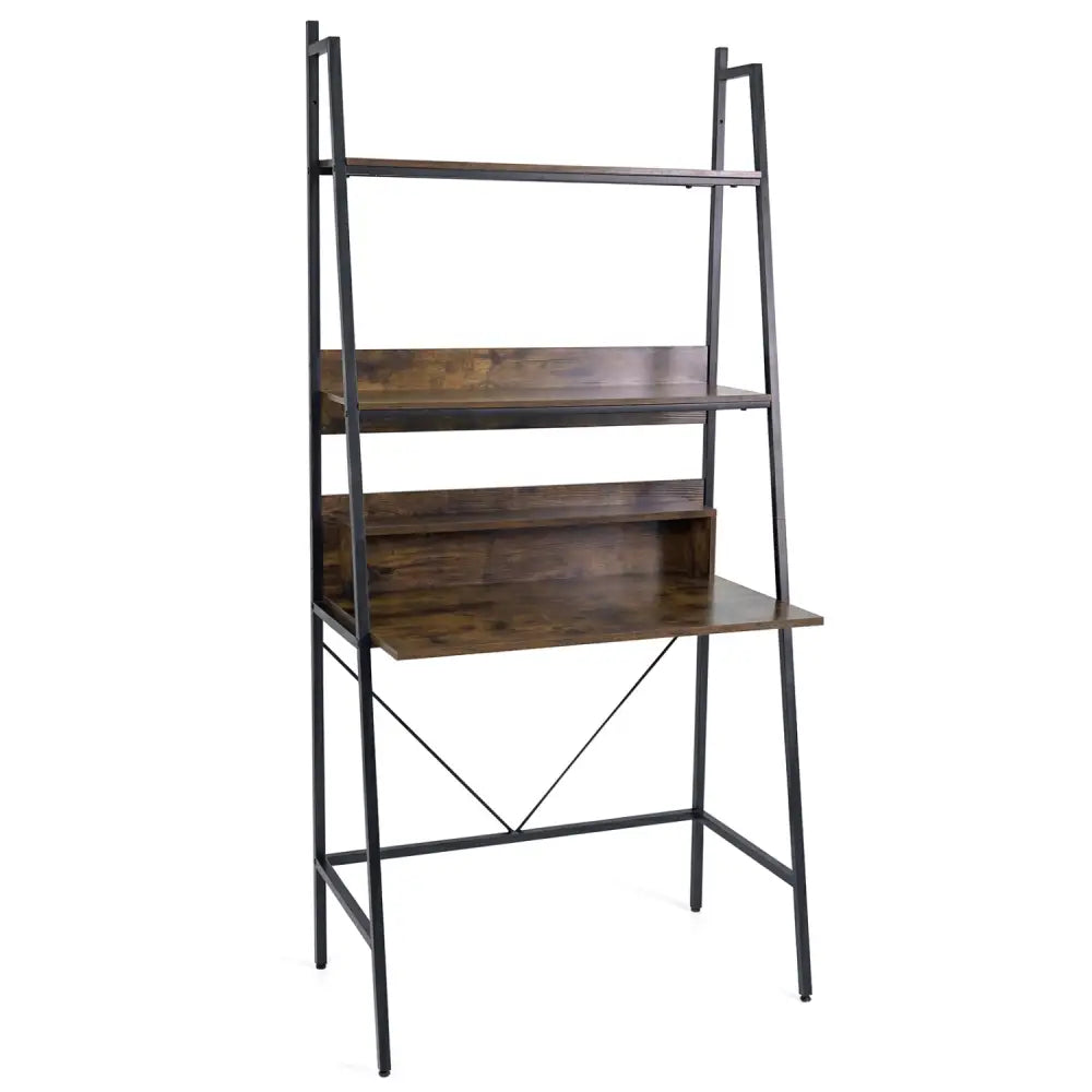 71€ High Freestanding Laptop Desk with Open Shelves for Living Room Bedroom Study-Brown - Brown - Laptop Tables &