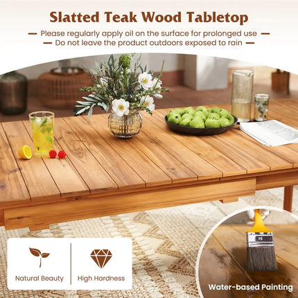 71 Inch-94 Inch 6-8 People Patio Extendable Dining Table - Natural - Patio Dining Tables
