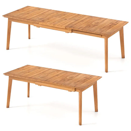 71 Inch-94 Inch 6-8 People Patio Extendable Dining Table - Natural - Patio Dining Tables