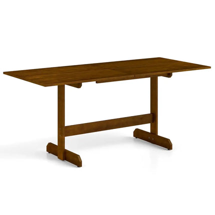 71 Inch Farmhouse Dining Table Wooden Kitchen Table for 6-8 with Rubber Wood Legs-Walnut - Walnut - Dining Tables