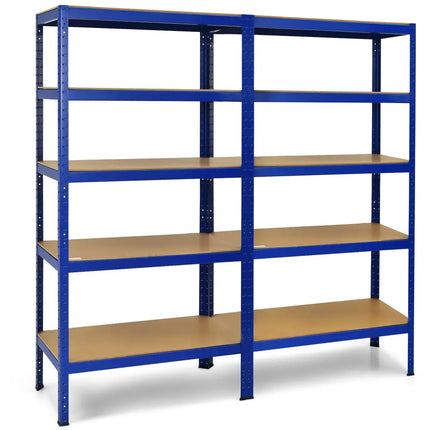 71 inch Heavy Duty Steel Adjustable 5 Level Storage Shelves-Blue - Blue - Garages