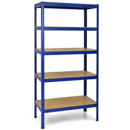 71 inch Heavy Duty Steel Adjustable 5 Level Storage Shelves-Blue - Blue - Garages