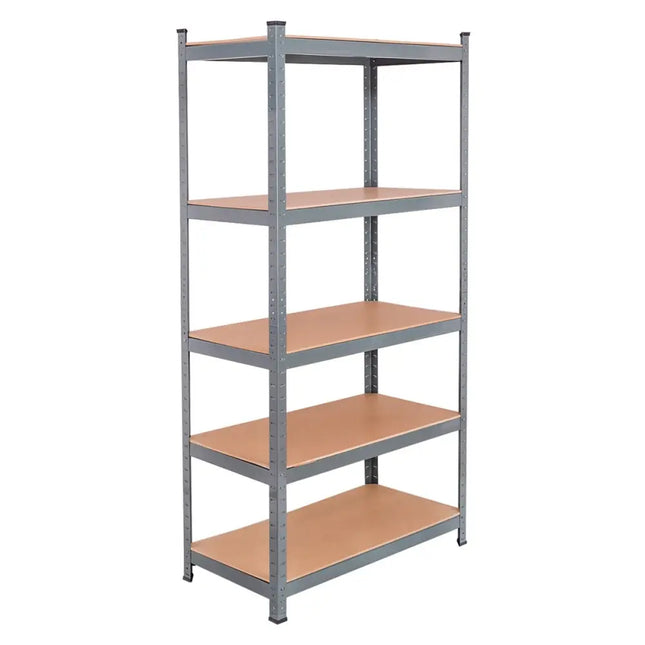 71 inch Heavy Duty Steel Adjustable 5 Level Storage Shelves-Gray - Gray - Garages