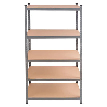 71 inch Heavy Duty Steel Adjustable 5 Level Storage Shelves-Gray - Gray - Garages
