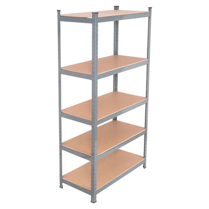 71 inch Heavy Duty Steel Adjustable 5 Level Storage Shelves-Gray - Gray - Garages