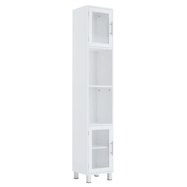 71 Inch Tall Tower Bathroom Storage Cabinet and Organizer Display Shelves for Bedroom-White - White - Floor Cabinets