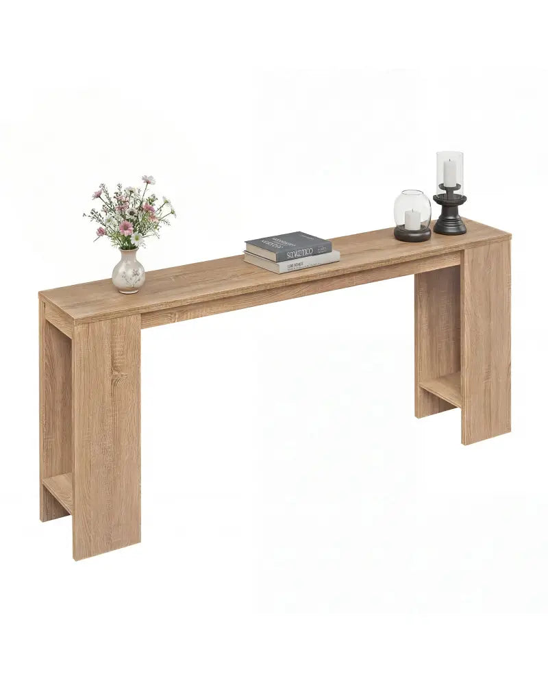 71 Inches Long Console Table with Storage for Hallway-Natural - Natural - Console Tables
