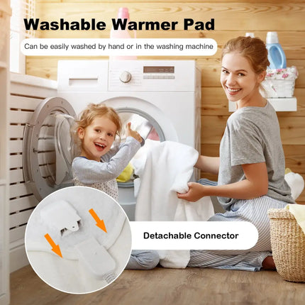 71 x 31 Inch Massage Bed Warmer Heating Pad with 5 Heat Settings - White - Mattresses