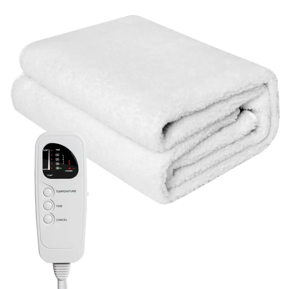 71 x 31 Inch Massage Bed Warmer Heating Pad with 5 Heat Settings - White - Mattresses