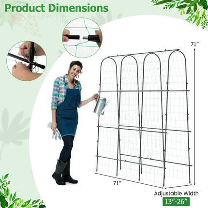 71 x 71 Inch U-Shaped Tall Garden Arched Trellis for Climbing Plants - Plant Supports