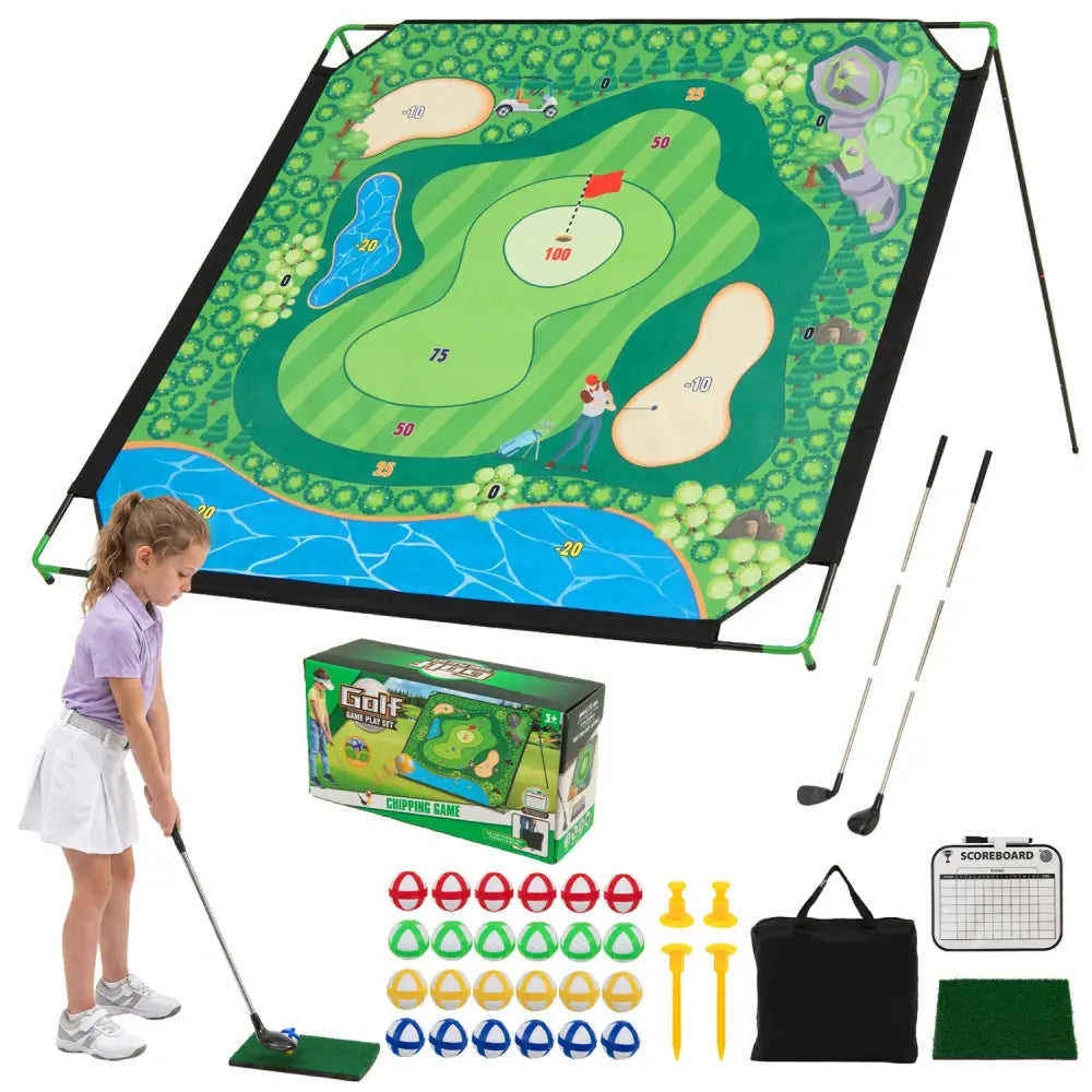 71 x 71 Inches Golf Chipping Game Set for Indoor and Outdoor Practice - Sport Equipments