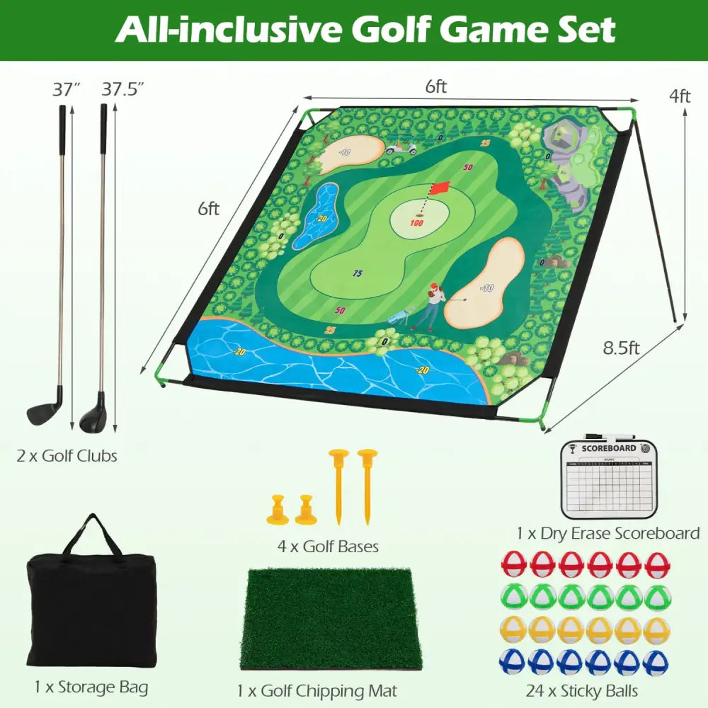 71 x 71 Inches Golf Chipping Game Set for Indoor and Outdoor Practice - Sport Equipments