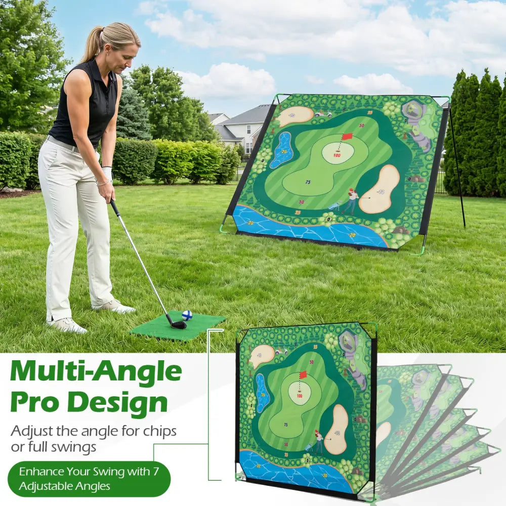 71 x 71 Inches Golf Chipping Game Set for Indoor and Outdoor Practice - Sport Equipments
