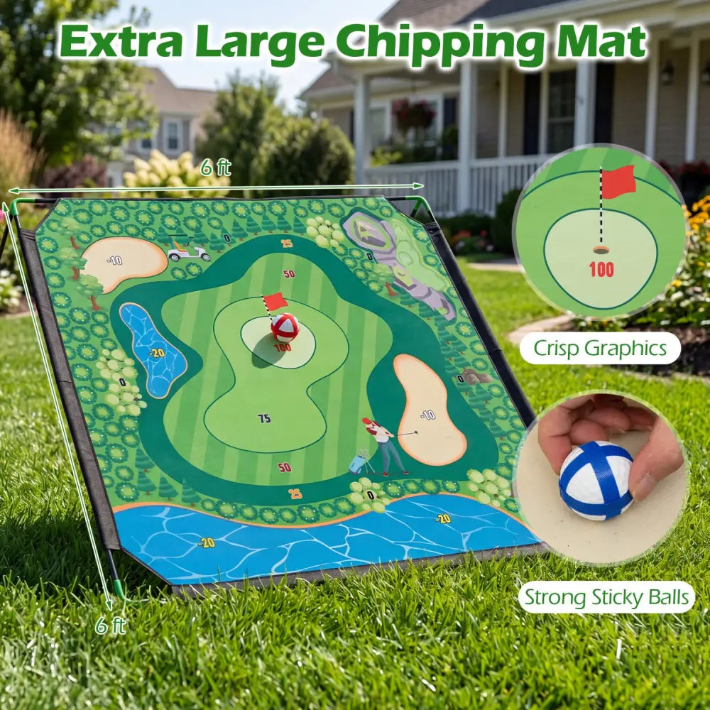 71 x 71 Inches Golf Chipping Game Set for Indoor and Outdoor Practice - Sport Equipments