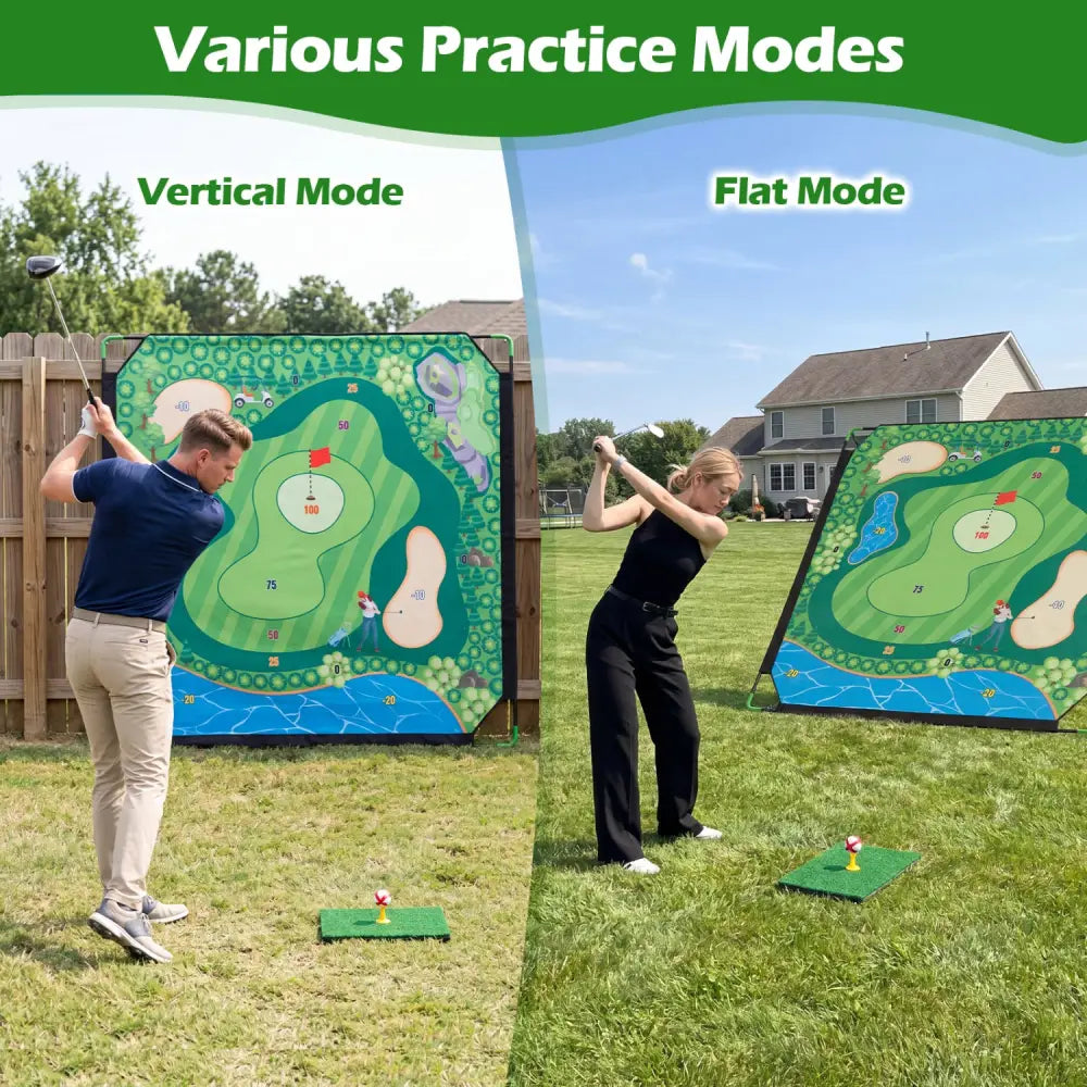 71 x 71 Inches Golf Chipping Game Set for Indoor and Outdoor Practice - Sport Equipments