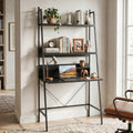 71€ High Freestanding Laptop Desk with Open Shelves for Living Room Bedroom Study-Black