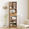 71inch Tall Freestanding Bookcase with Drawer 10-Cube Storage Organizer-Natural - Natural - Bookcases