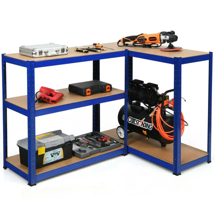 72 Inch Storage Rack with 5 Adjustable Shelves for Books Kitchenware-Navy - Navy - Garages
