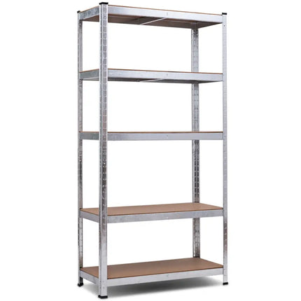 72 Inch Storage Shelf Steel Metal 5 Levels Adjustable Shelves - Silver - Garages