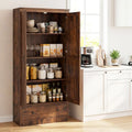 72 Inch Tall Kitchen Pantry Cabinet Farmhouse Wooden Cupboard with 2 Doors-Rustic Brown - Rustic Brown - Sideboards