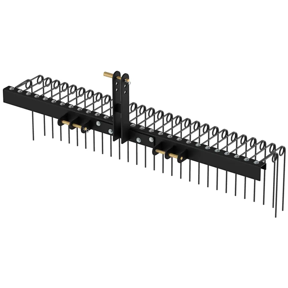 72’’ Pine Straw Rake with 30 Metal Coil Tines for Grass-Black - Black - Lawn Care Tools