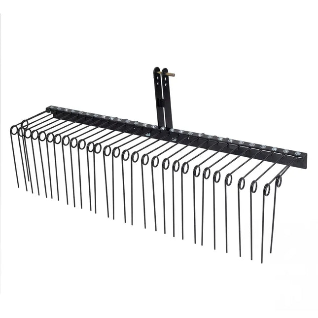 72’’ Pine Straw Rake with 30 Metal Coil Tines for Grass-Black - Black - Lawn Care Tools