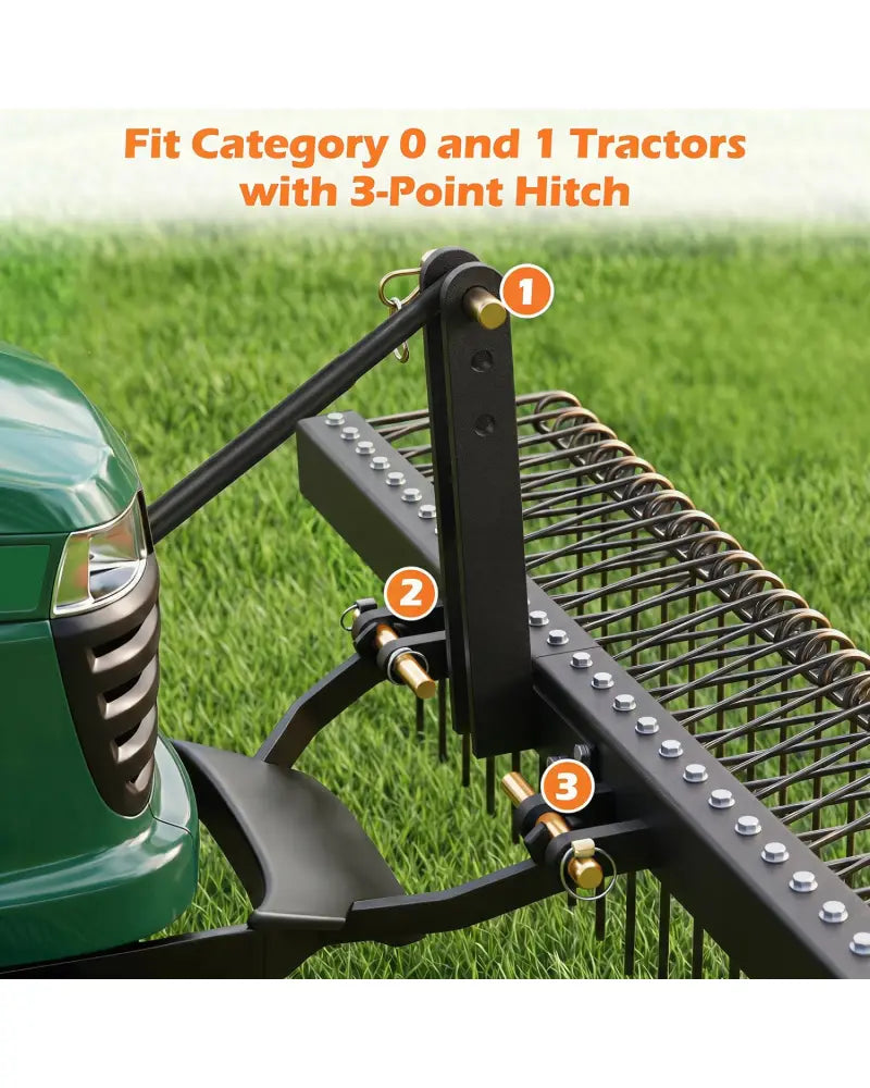 72’’ Pine Straw Rake with 30 Metal Coil Tines for Grass-Black - Black - Lawn Care Tools