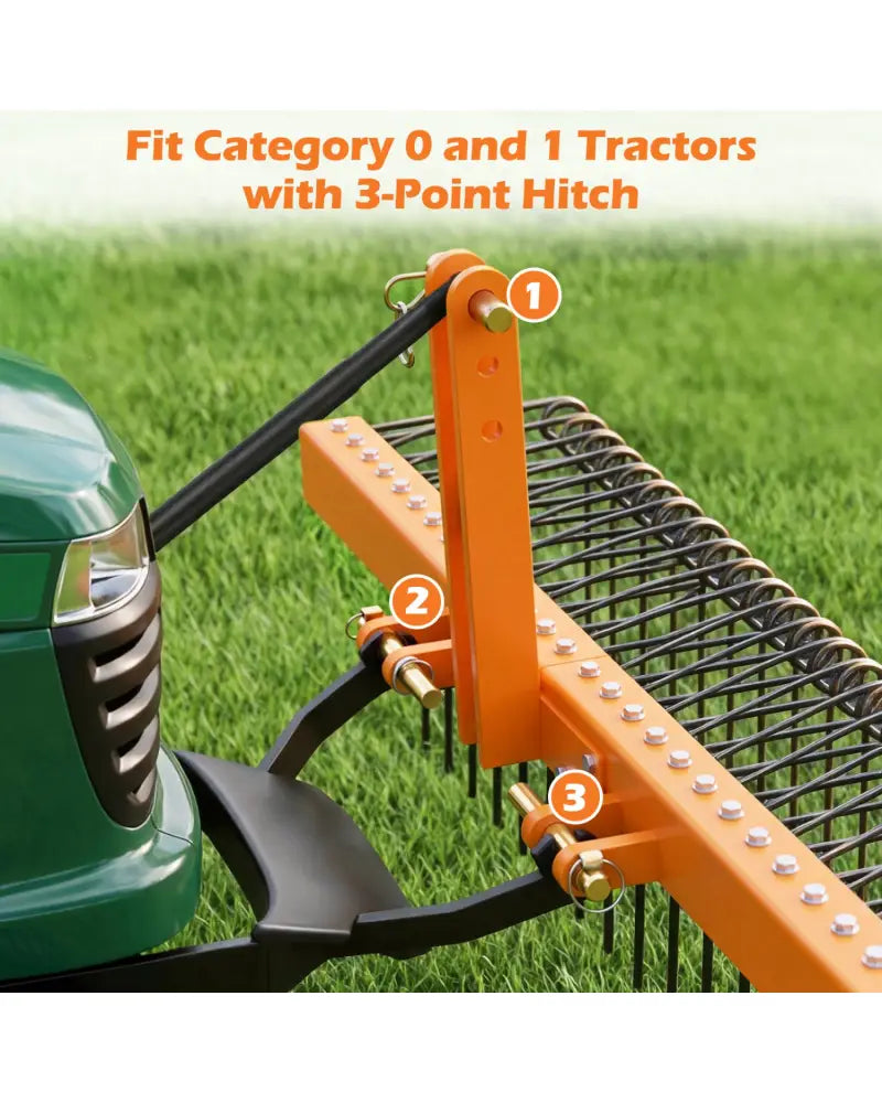 72’’ Pine Straw Rake with 30 Metal Coil Tines for Grass-Orange - Orange - Lawn Care Tools